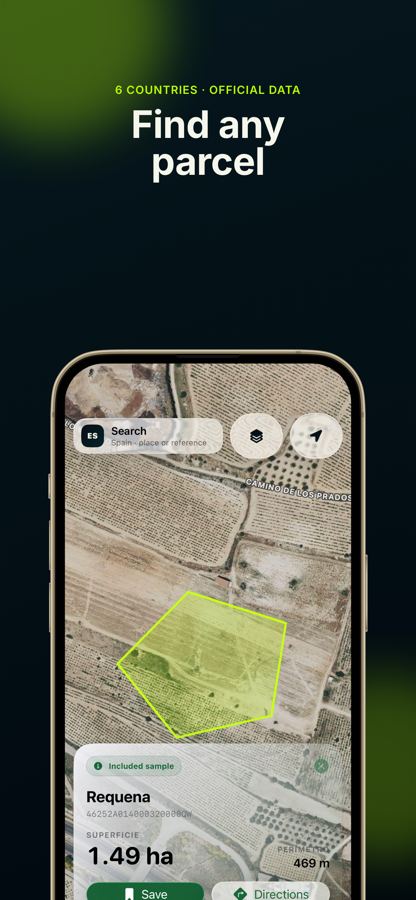 Boundara parcel map screen