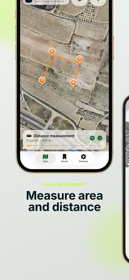 Boundara visual area and distance measurement
